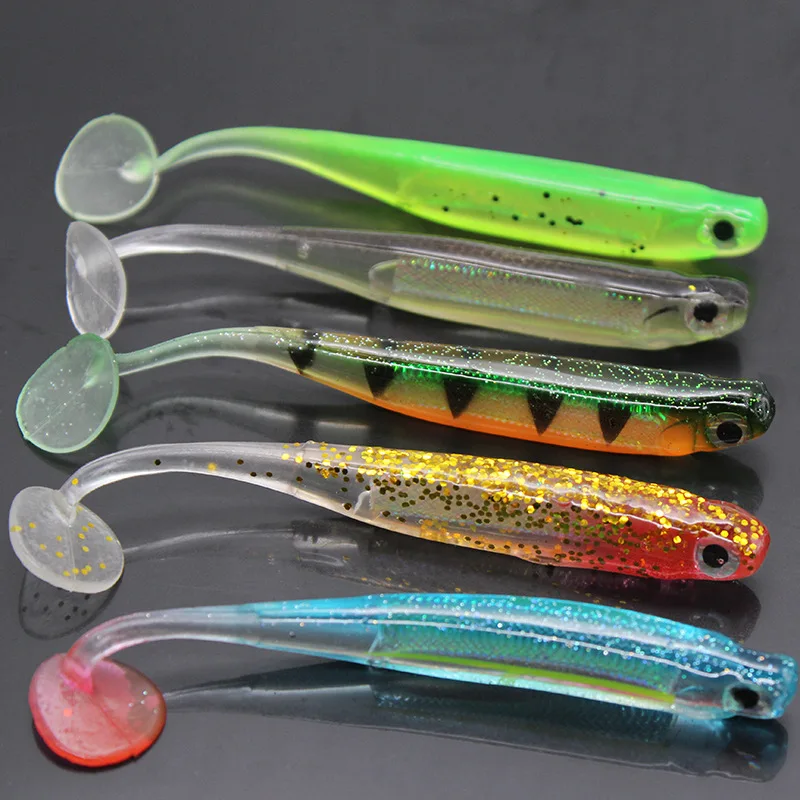 Señuelo de pesca Jigging Wobblers, 9cm, 7cm, 2g, 5g, sábalo, t-tail, cebo suave, señuelos de silicona artificial, Lucio, aparejos de pesca, 5 unidades por lote - imagen 2