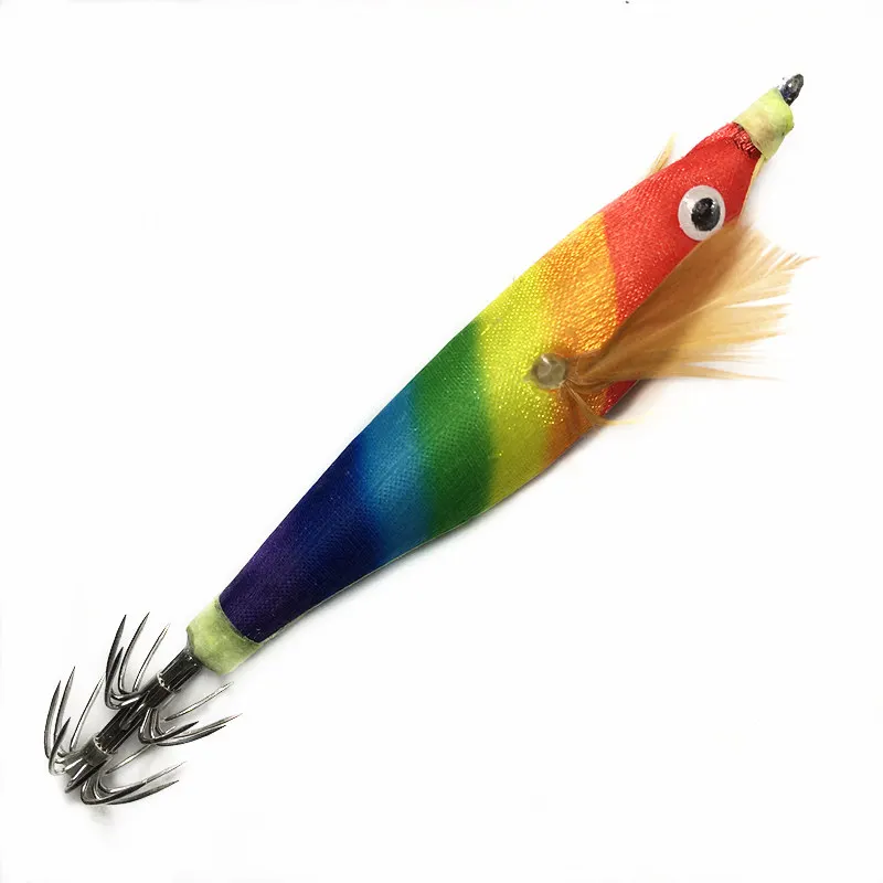 1 unidad de señuelo de pesca 8CM/10G ojos 3D anzuelo de calamar Jigs pulpo sepia Camarón cebos luminosos