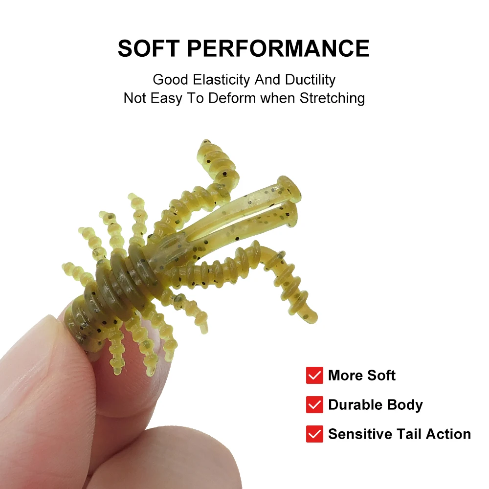 KESFISHING Mosya Camarón 35mm cebos de alta calidad para trucha Pike perca Pesca silicona Artificial suave Señuelos de Pesca - imagen 3