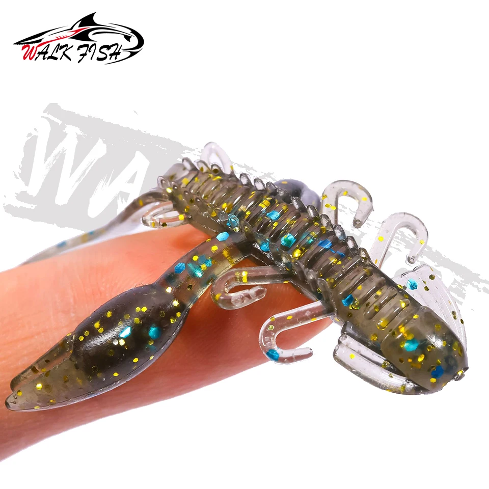 WALK FISH-Señuelos de Pesca blando, 10 Uds., 5,1 cm, 2,1g, gusano de olor a pescado, cebo Artificial de silicona, Lucio, Swimbait Wobbler - imagen 4
