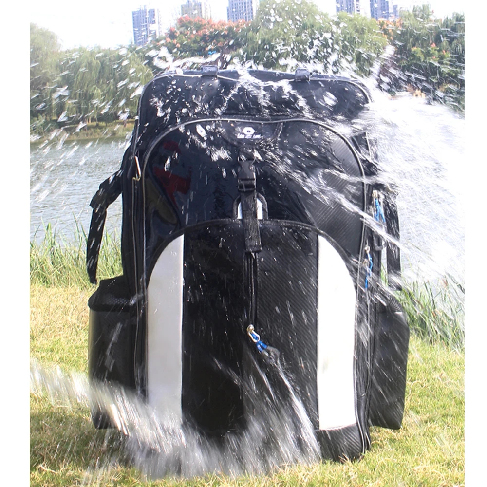 Bolsa de pesca impermeable para silla, aparejos de caña multifuncionales para deportes al aire libre, viajes, Camping, senderismo, mochila de hombro X462G, 60/70cm - imagen 5