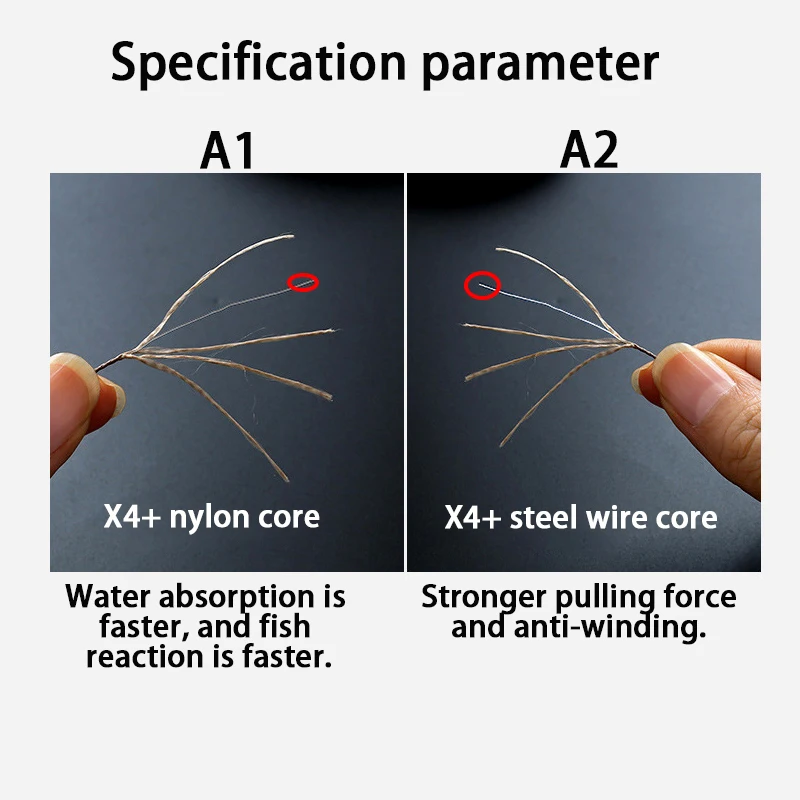 Línea de pesca de 4 hilos trenzados de 100m, paquete de equipo de pesca, núcleo de alambre, línea de pescado de caballo fuerte, línea de desgaste de agua antimordedura - imagen 3