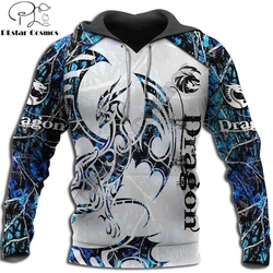 Sudadera de Pesca con Capucha – Estampado Dragón, Felpa Invierno