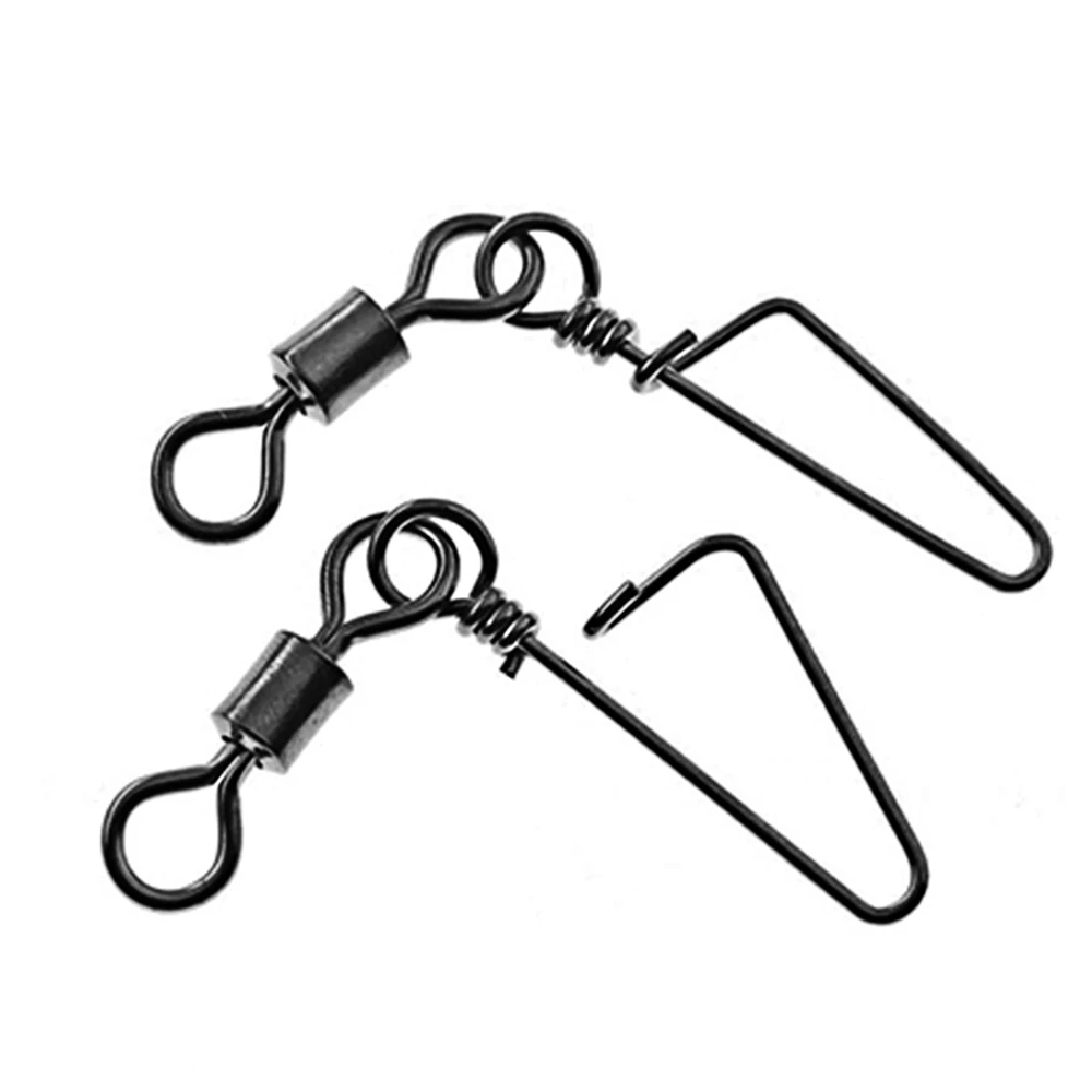 Conector de pesca giratorio, Pin de enclavamiento, enganchado a presión para señuelo de anzuelo, accesorios de pesca, 50-100 unidades/1 caja - imagen 4