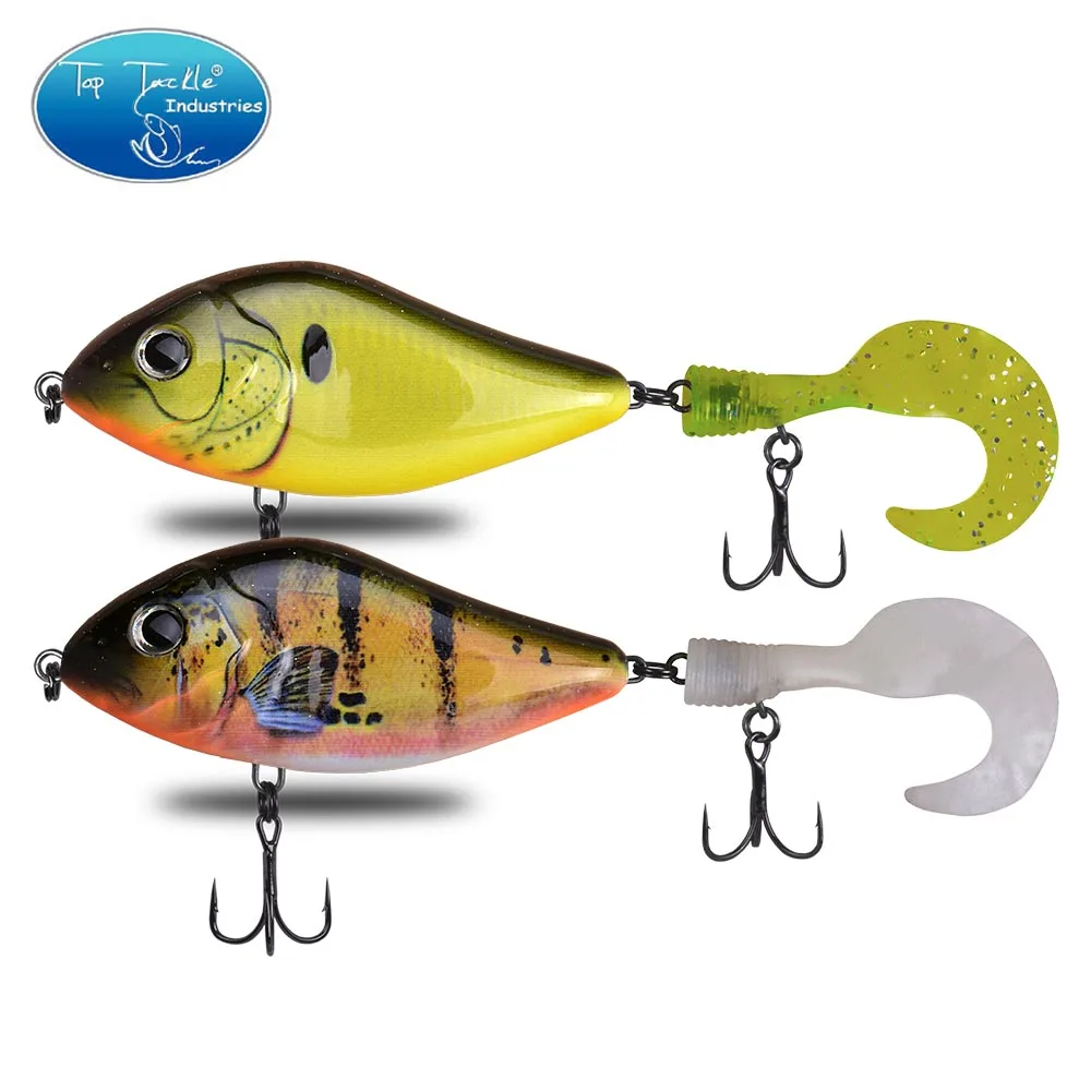 Señuelo de pesca de hundimiento lento, cebo artificial jerk con Tai suave para Lucio, lubina, almizclado, 100mm, 51g, capuchino, gusanos, larva - imagen 5