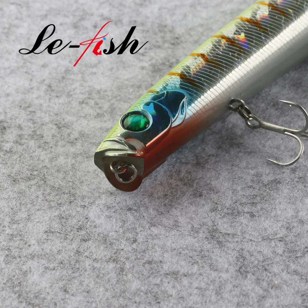Le-fish-señuelo de lápiz flotante para Pesca, cebo de lubina para caminar con perros, 130mm, 24g, superficie en Zig Zag, largo fundido, 1 unidad - imagen 4