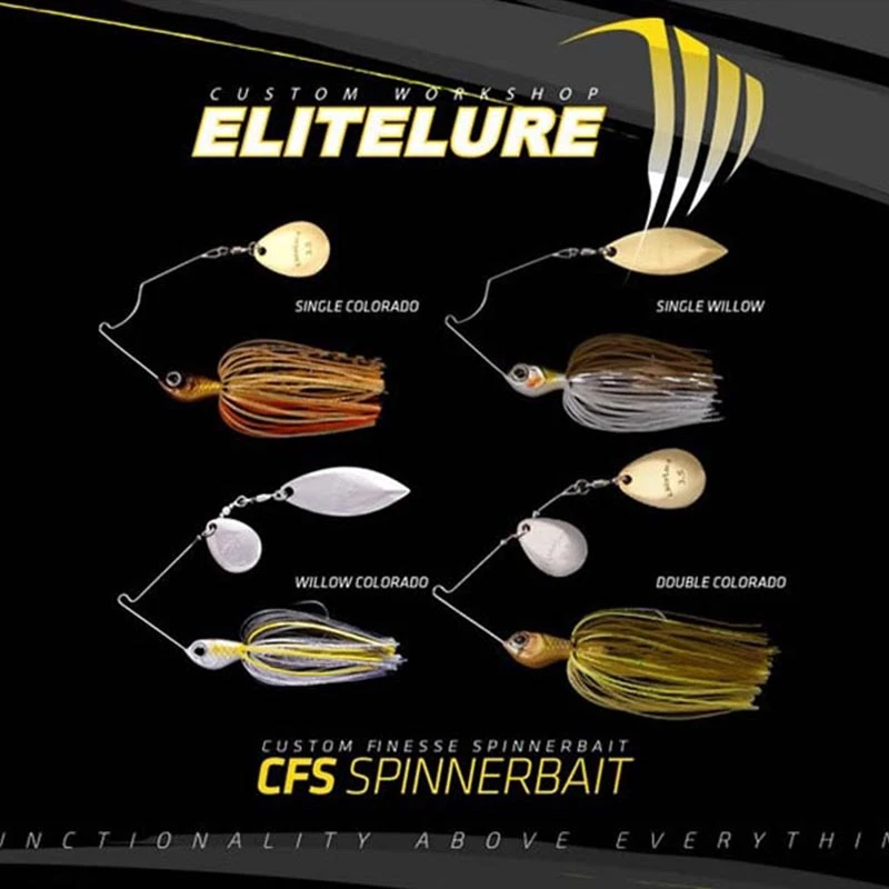 EliteLure-Cebo giratorio con faldón para pesca, aparejos de pesca de 10g/14g, CF-S, Wobblers, Spinnerbait, Buzzbait, lubina, trucha, perca, Lucio - imagen 2
