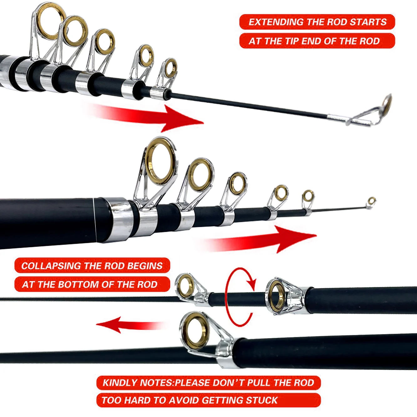 GHOTDA-alimentador de caña telescópica de fibra de carbono, 2,1 M-3,6 M, Tonality: varilla giratoria superdura - imagen 5