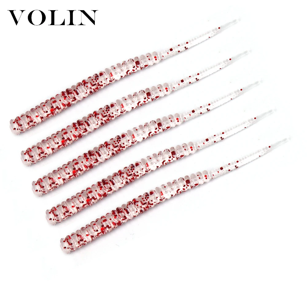 VOLIN-Cebo blando flotante TPE de 20 piezas, 65mm, 0,4g, Jig Worm Wobblers Swimbait UL, señuelo de pesca para trucha, gran oferta - imagen 5