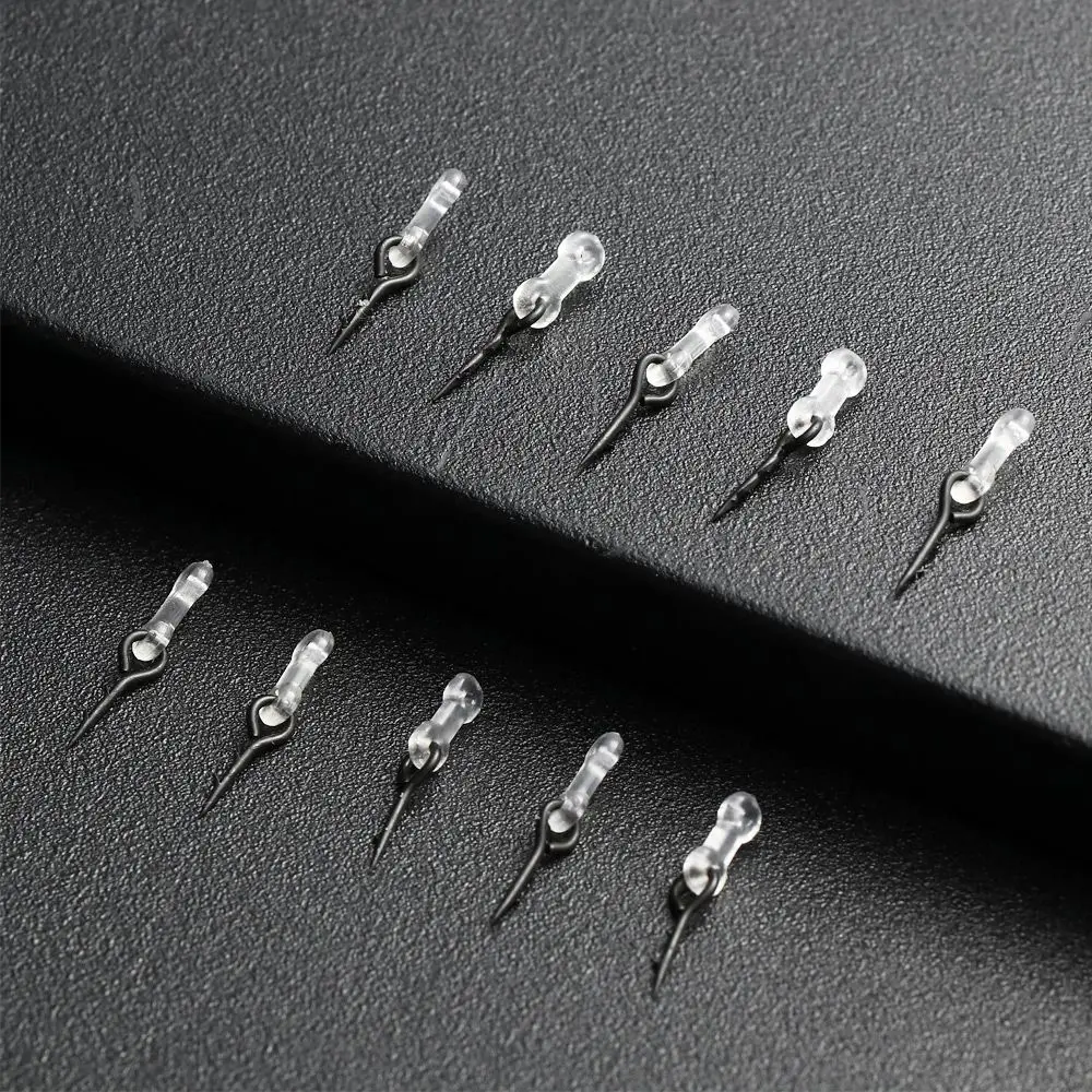 Cebo de Metal con punta para carpa, aparejo de pesca de goma transparente, 10pins/tarjeta