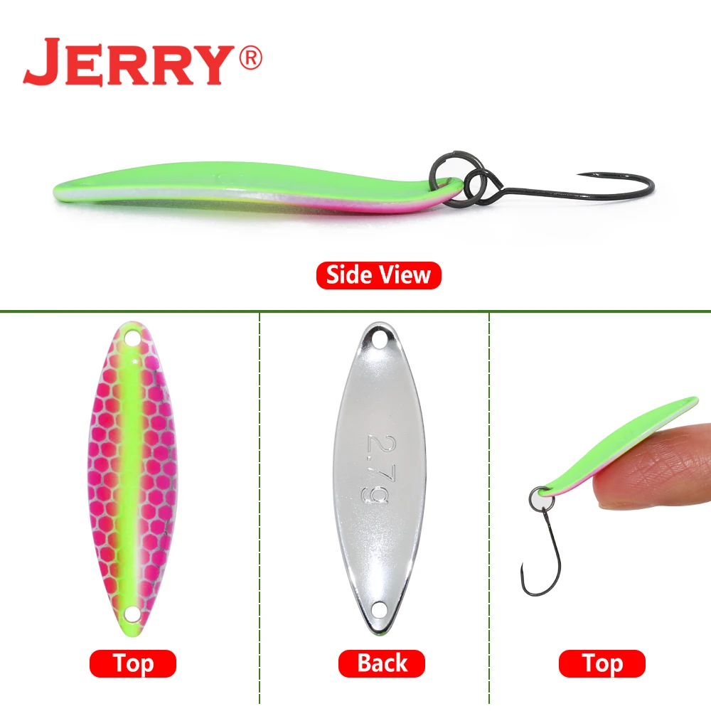 Jerry Leo-señuelo de cuchara de Metal para trucha, cebo de pesca ultraligero, Wobbler, 1,3g, 1,6g, 2,7g, 3,5g - imagen 4