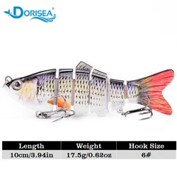 DORISEA-Señuelos de Pesca de lubina, 1 unidad, 10cm/3,91 pulgadas, 17,5g/0,62 oz, Wobblers de hundimiento, Swimbait, cebo Artificial duro