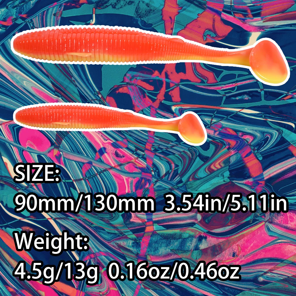B & U-Señuelos de Pesca blandos, cebos Swimbait, Wobblers para lucio y lubina, cebo de goma súper suave, 90/130mm - imagen 2