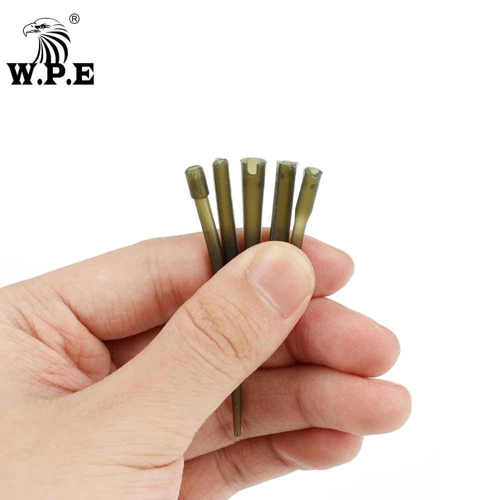 W.P.E-Mangas antienredos para pesca de carpa, línea desnuda, gomas de Atil, tubo de aparejo para el pelo, conector giratorio, Terminal, aparejos de pesca de carpa, 10 Uds. - imagen 4