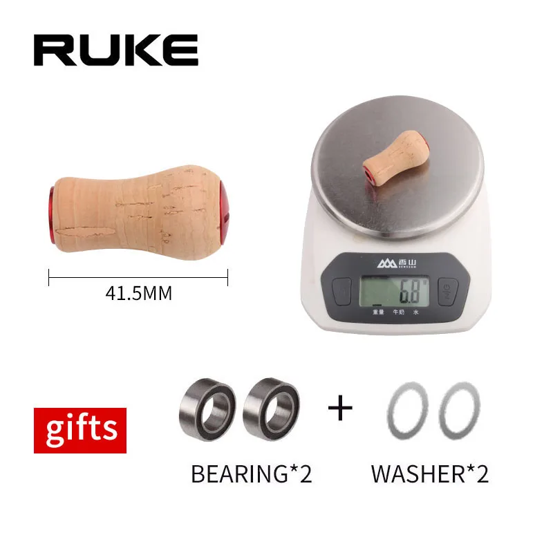 Ruke, 1 unidad, perilla de mango de pesca, perilla de madera para fundición de cebo y carrete giratorio, tamaño de rodamiento 7*4*2,5mm, accesorio de mango de carrete de pesca - imagen 5