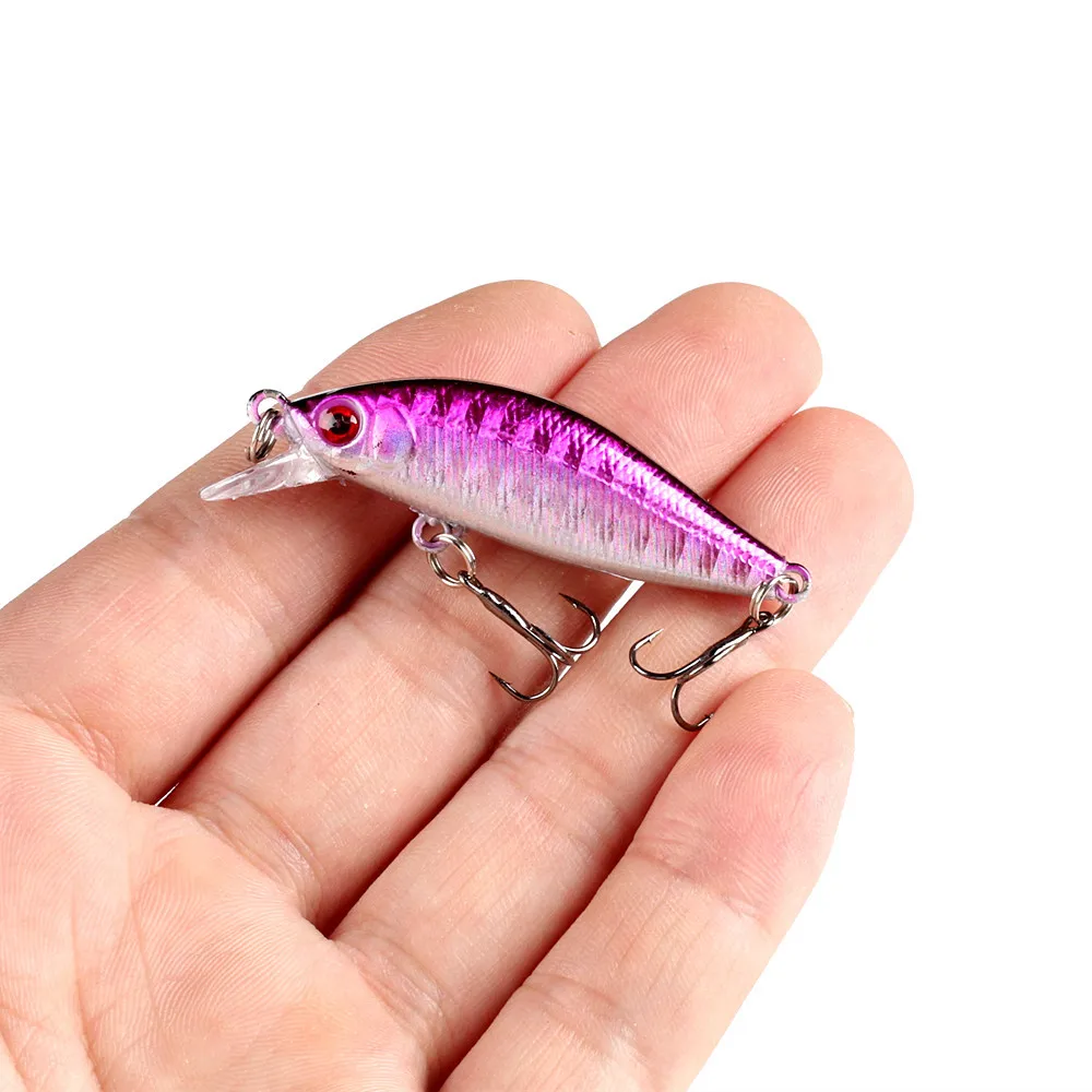 1 Uds 55mm 3g Señuelos de Pesca Minnow Wobbler lubina flotante Trolling cebo duro Artificial Crankbait carpa Pesca aparejos de Pesca - imagen 4