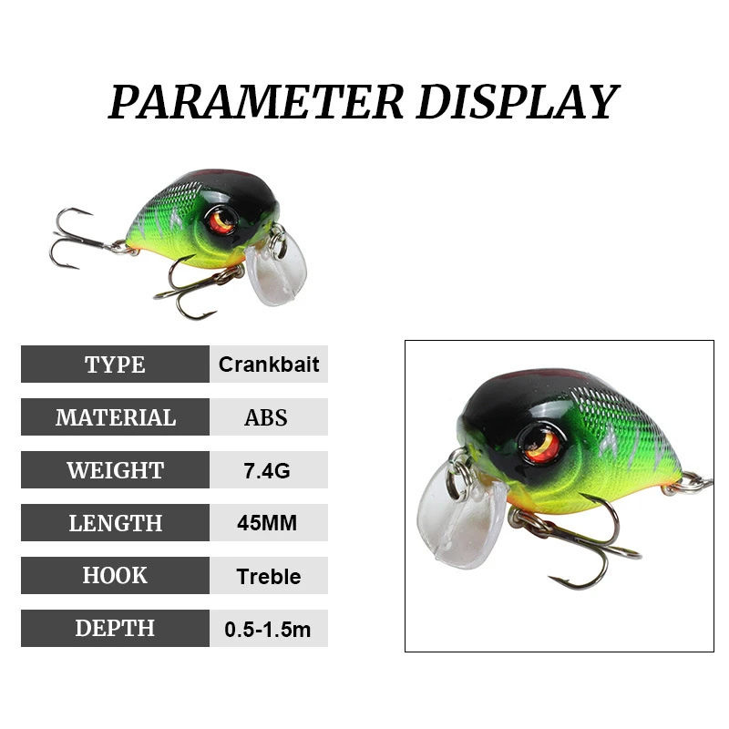 Mini señuelo de pesca Crankbait flotante, cebo duro Artificial, Swimbait, Minnow, trucha, lubina, carpa, aparejos de pesca, 4,5 cm, 7,4g - imagen 2