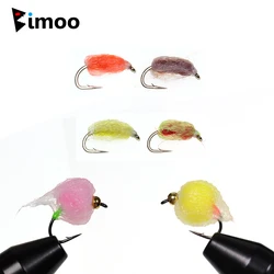 Bimoo 4 piezas # 14 Micro # 12 Beadhead huevo de salmón mosca ordeño huevo mosca salmón pez ovillo moscas húmedas trucha Grayling pesca señuelo cebos