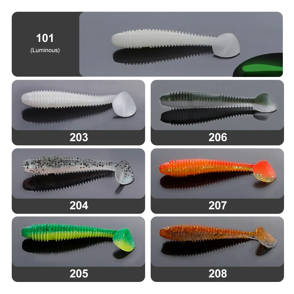 Noeby-señuelo de silicona suave Wobbler Shad, 7cm, 9,5 cm, 12cm, cola de paleta, pececillo, Swimbaits, Jighead, Lucio, perca, pesca, señuelos blandos - imagen 3