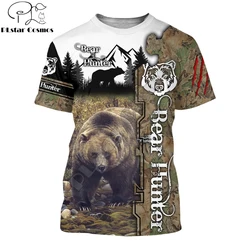 Camiseta de caza 3D con motivos de ciervo y oso – Verano 2025 unisex