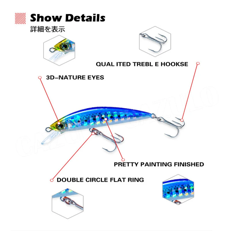 Señuelos De Pesca De hundimiento, Accesorios De Minnow, peso artificial, 6g, 50mm, cebos Wobblers De Pesca, artículos para carpa, Leurre - imagen 4
