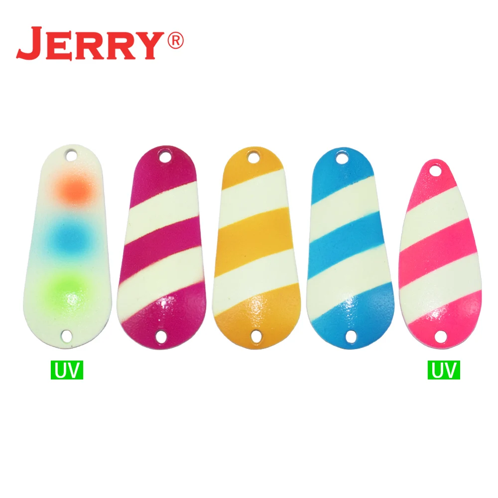 Kit de cuchara de pesca Jerry, 10g, 6,5g, colores UV brillantes, surtido de área, trucha, Lucio, Zander, salmón - imagen 2