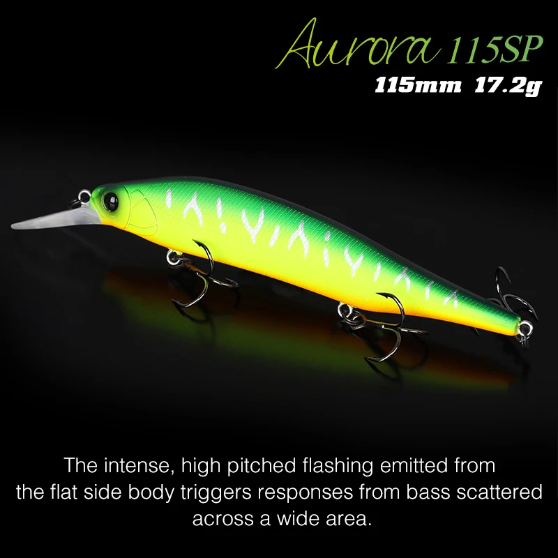 TSURINOYA 115mm 17,2g suspensión Minnow señuelo de pesca sistema de peso AURORA 115sp fundición larga Lucio Jerkbait cebos duros - imagen 5
