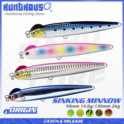 Hunthouse-señuelo de pesca en forma de S, cebo falso duro, 90/130mm, 14,8/26g, para agua de mar, Stickbait, profundidad de 0,2-0,8 m, 4 Uds.