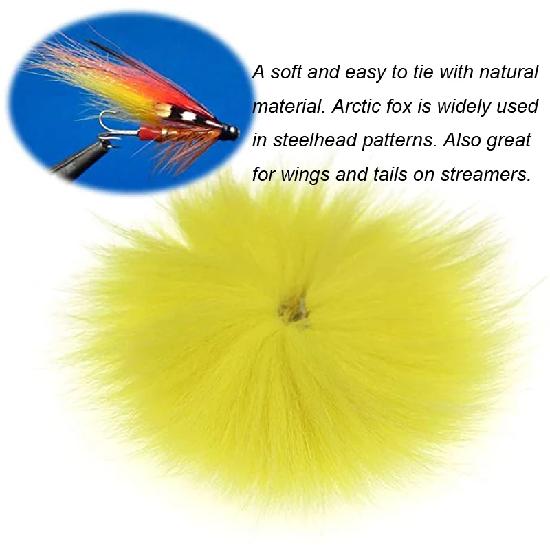 Bimoo-pelo de cola de zorro ártico para trucha, tubo de salmón, Material Natural para colas de alas, serpentinas de acero, 12 piezas - imagen 3