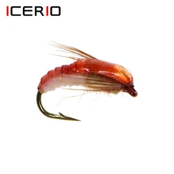 ICERIO-señuelo de gusano Brownback, ninfa, Mosca, trucha, pesca, 3 uds.