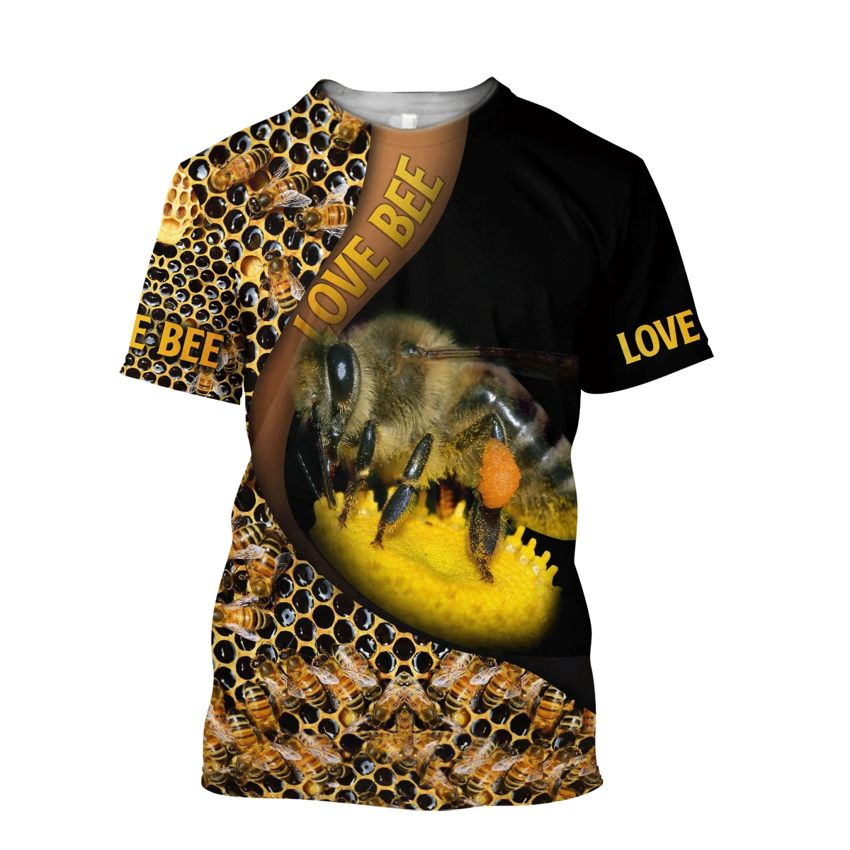 Camiseta Hipster de verano para hombre, camiseta de manga corta con estampado 3D de miel cruda pura Bee Keeper, camisetas informales Unisex TX0193 - imagen 4