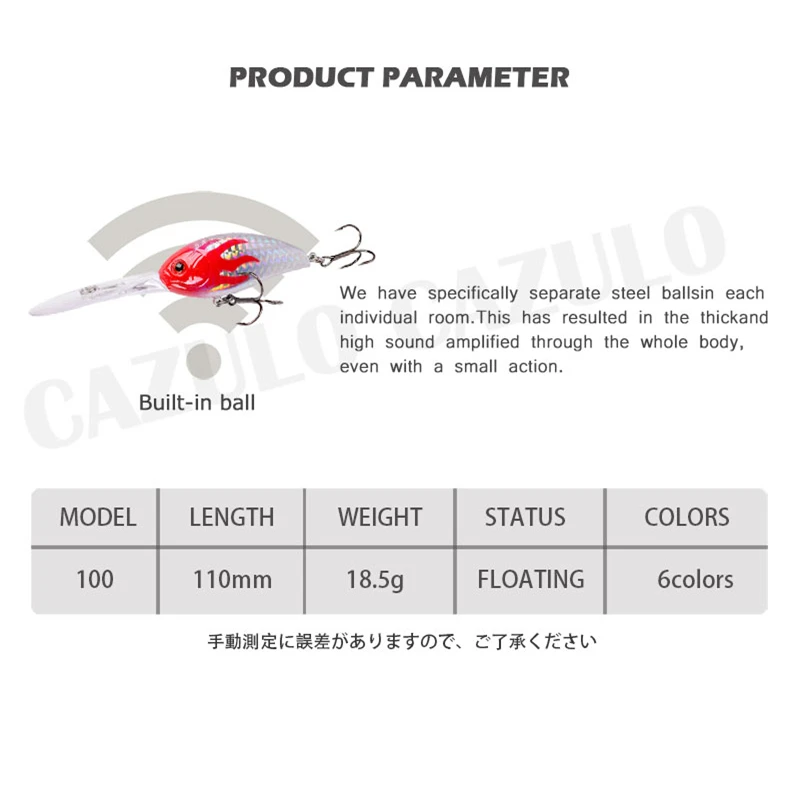 Crankbait-señuelo de Pesca Artificial, anzuelo flotante de 18,5-1,8 m, Isca, 3,6g, 11cm - imagen 5