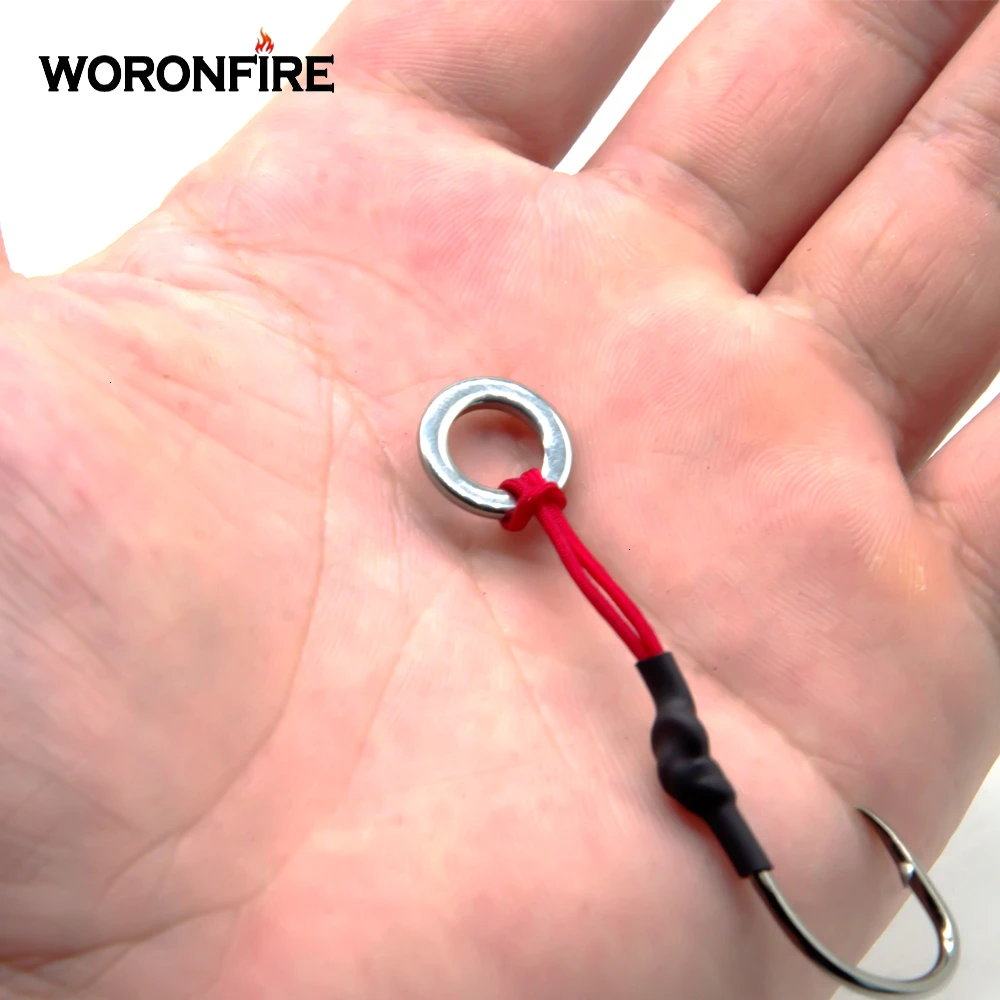 Anillo sólido de Pesca de 50/100 Uds., anillo dividido a presión de acero inoxidable 304, conector de aparejos de señuelo de Pesca, señuelos resistentes, anillo de Jigging de plomo - imagen 2