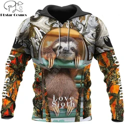 Sudadera unisex capucha cremallera KJ381 – Estampado 3D caza perezoso
