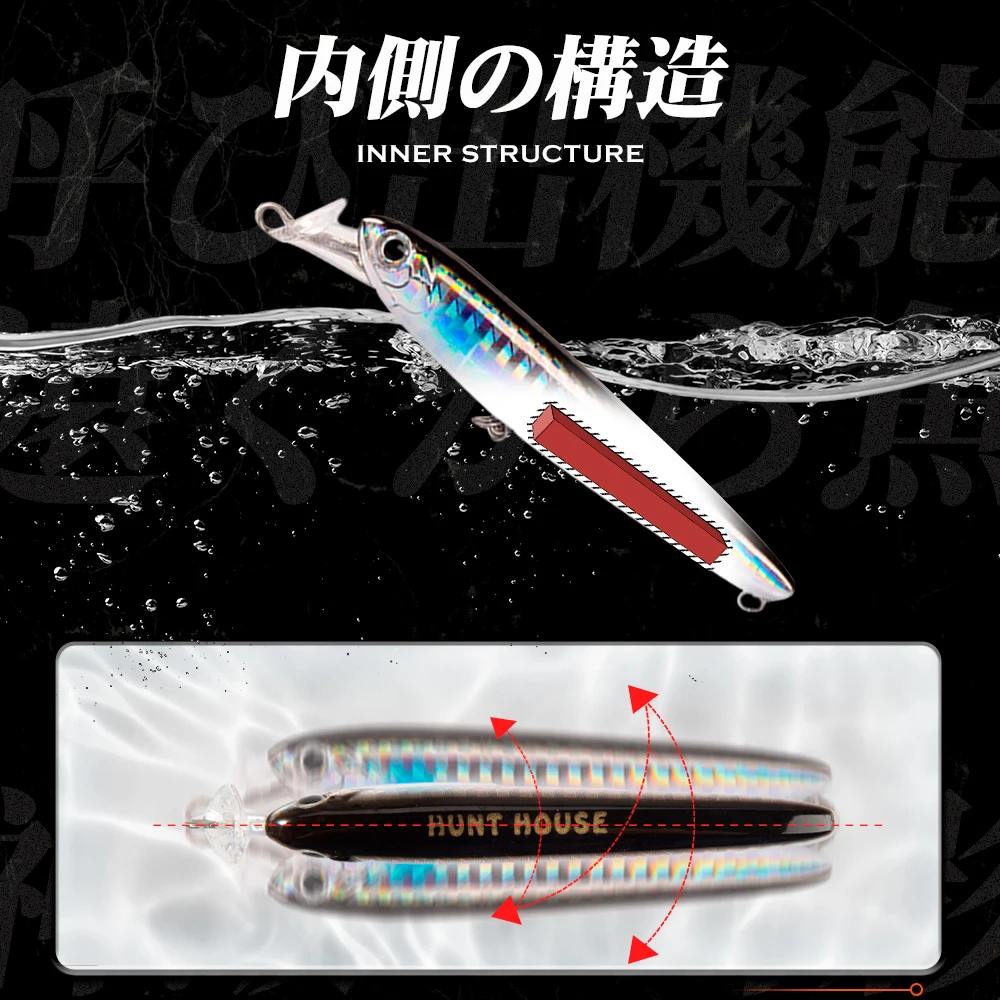 Hunthouse-señuelo de pesca Rocket 95, promoción, lote de 3 unidades, 75mm/13g, 95mm/22g - imagen 3