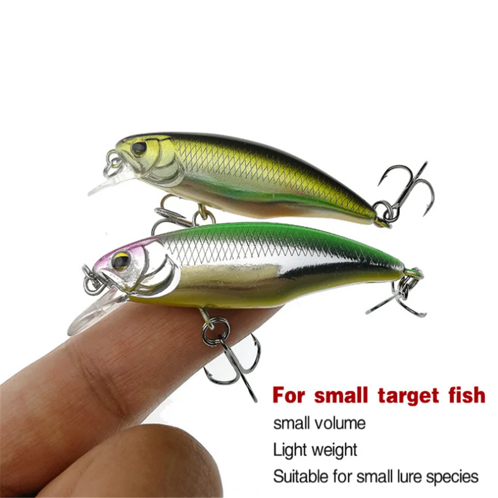 Señuelo de Pesca de pececillo de hundimiento lento, cebo duro de plástico, perca Jerkbait, Wobbler, aparejos de Pesca Crankbait, 5,2 cm, 4,5g, 1 unidad - imagen 4
