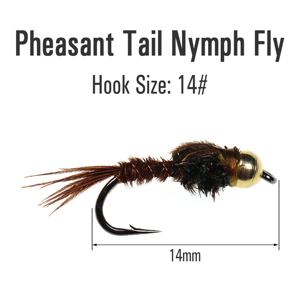 ICERIO-Cabeza de cuentas, cola de faisán, ninfa, Mosca de pesca, trucha y lubina, Patter de mosca húmeda, 6 uds. - imagen 2