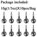 10pcs 10g sinkers