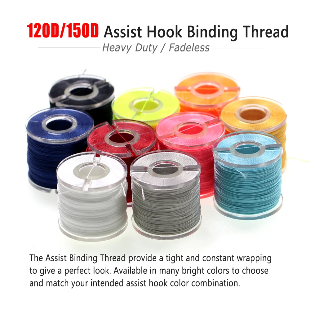 Bimoo-Hilo de encuadernación para anzuelo de pesca, 120D, 150D, 150m, resistente, lento, con brillo UV - imagen 2