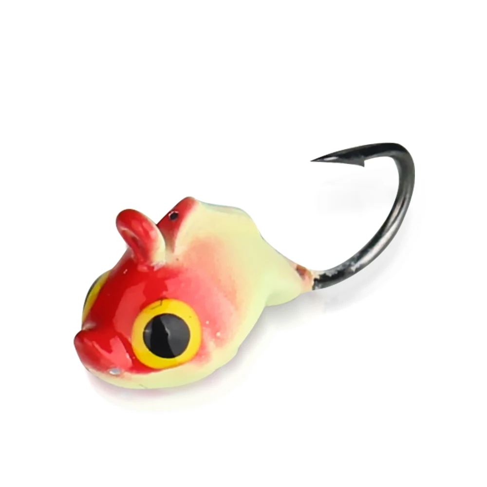 DNDYUJU-señuelo de pesca en hielo con forma de delfín, Mini cebo de Metal, plantilla de hielo, Mini gancho de plomo, gancho de pesca de invierno, Color aleatorio, 4 Uds., 18,5mm/1,8g - imagen 4