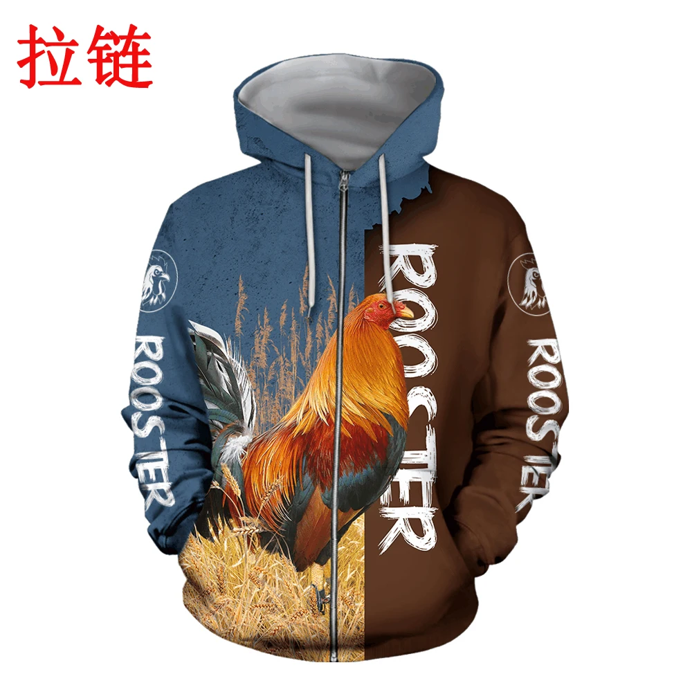 Sudadera con capucha estampado 3D de gallo de caza – Hombre - imagen 5