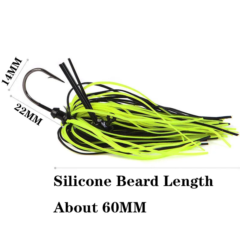 Señuelo de Pesca giratorio con falda de goma, cebo Artificial de 7g, 10g, 14g, antivuelco para hierba, Wobblers, aparejos de Pesca de lubina - imagen 3