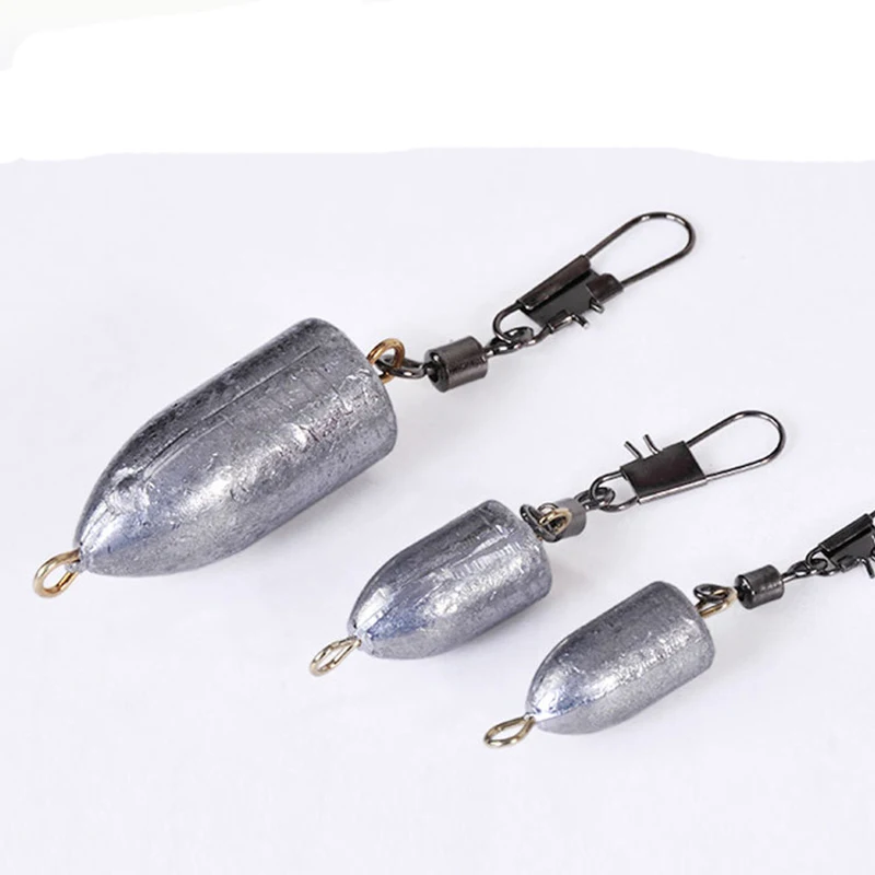 Accesorios de aparejos de pesca, plomo hacia abajo con conector, cadena de peso, doble anillo, forma de polea, 6g-100g - imagen 3
