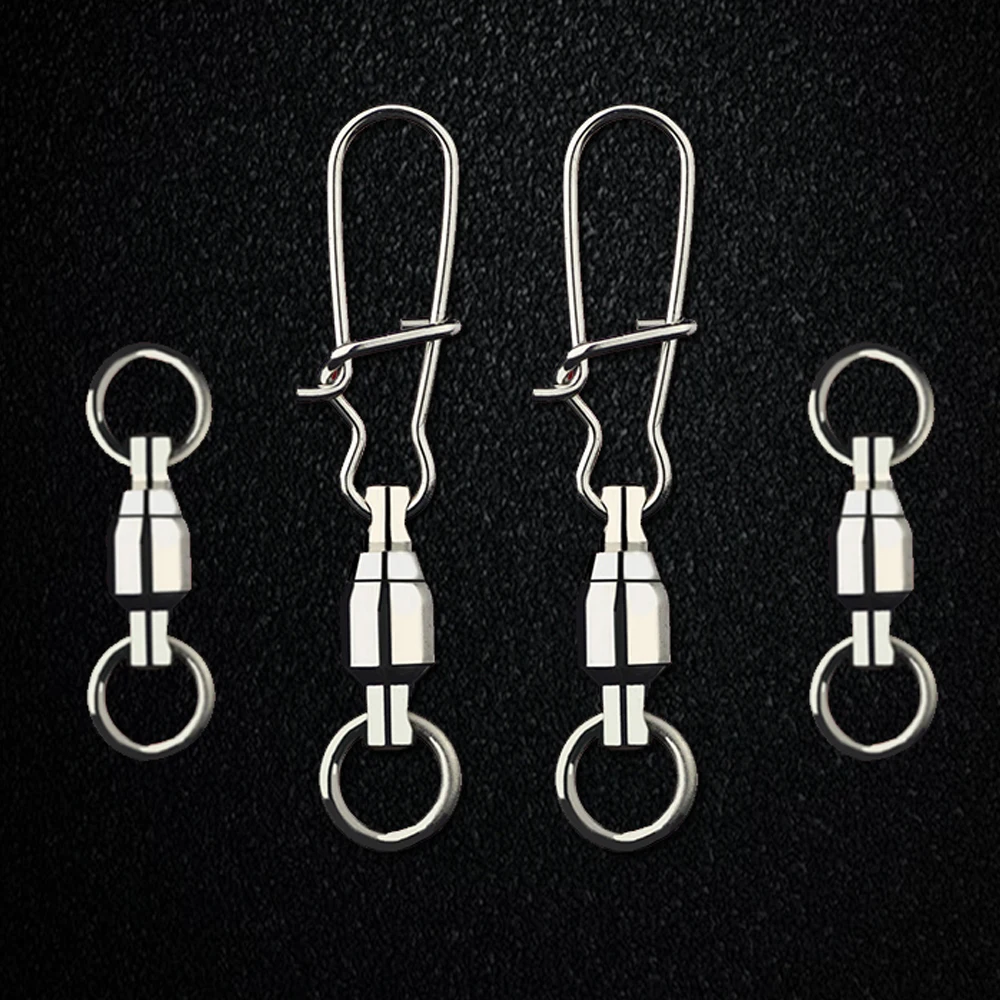 15 Uds. Giratorios de pesca de alta resistencia con rodamiento de bolas giratorios de pesca de acero inoxidable barril resistente a la corrosión de agua salada - imagen 5