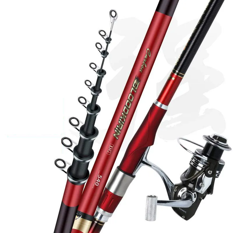Caña de pescar telescópica, accesorio de fibra de carbono, secciones largas, 3,6 M, 4,5 M, 5,4 M, 6,3 M, 7,2 M - imagen 4