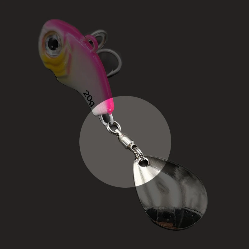 1 Uds. Señuelos de Pesca giratorios de Metal VIB con vibración, cuchara giratoria, 5/10/15/20g, plantillas para trucha, Pesca de invierno, cebos duros, aparejos de Pesca - imagen 2