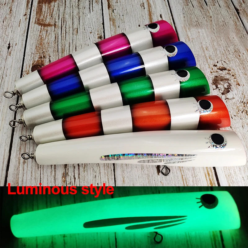 OBSESSION-señuelo de curricán de madera, 65g, 90g, 120g, 140g, gran juego, superficie Topwater, Popper, lápiz en barra, cebo de pesca para barco de agua salada - imagen 5