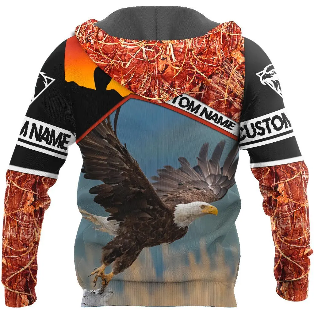 Nombre personalizado Animal amor águila 3D impreso moda hombres otoño Sudadera con capucha ropa de calle Unisex Casual chaqueta con cremallera pulóver KJ517 - imagen 2