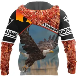 Sudadera unisex con estampado 3D de águila y cremallera KJ517