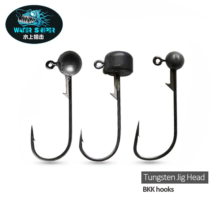 Anzuelo de pesca con cabeza plomada, anzuelo de 1,1G, 2G, 2,8G, 4,2G, 4 piezas, de acero de tungsteno, con púas BKK, señuelo de gusano suave